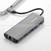 USB-C Hub Adapter with Ethernet 4K HDMI USB 3.0 SD card reader